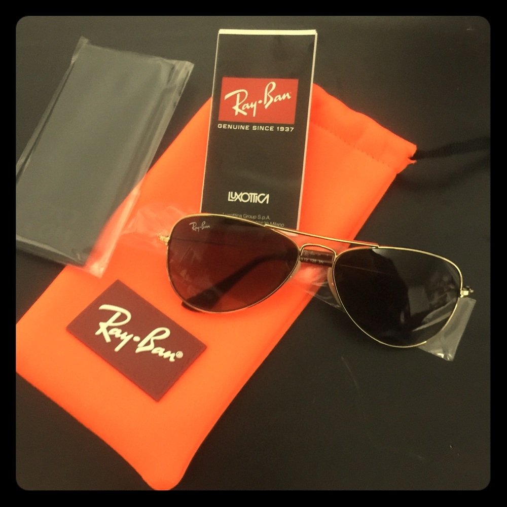 Petite Frame Ray-Ban (Gold/Brown Gradient) New